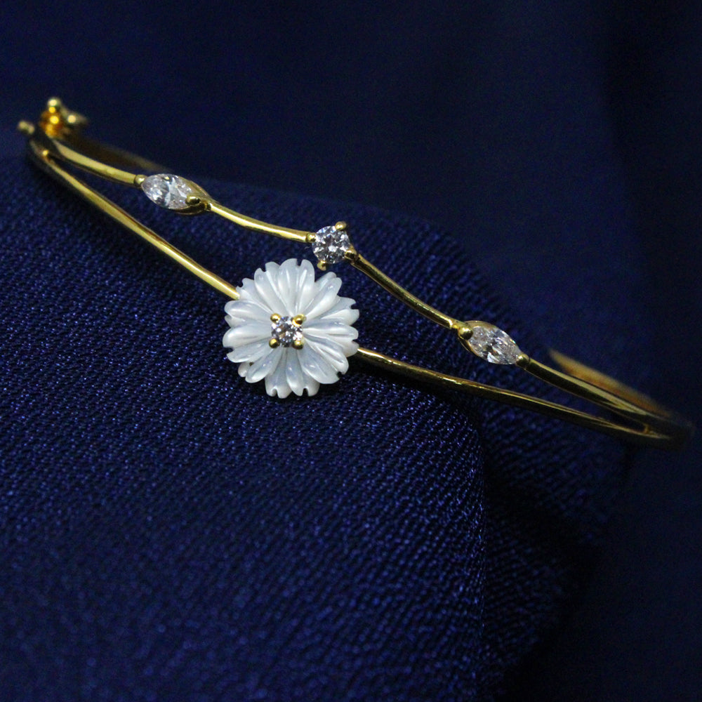 Flower With Stone Bangle