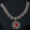 Flower Necklace With Ruby Stone