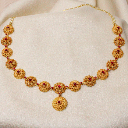 Flower Embossed Necklace