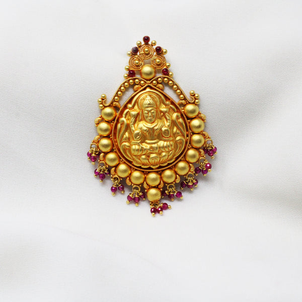 Lakshmi Devi Gram Gold Lakshmi Pendant Auspicious 22 Karat Yellow