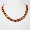 Coral Necklace With Golden Beads