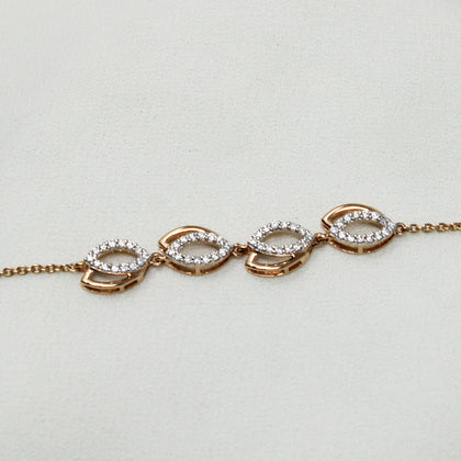 Rose Gold With Diamond Loop Design