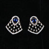 Oval Blue Sapphire and Diamond  Earrings