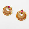 Circle Earring With Ruby Stone