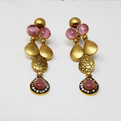 Pink Stone Hanging Earring