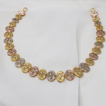 Oval Shape Flower Necklace