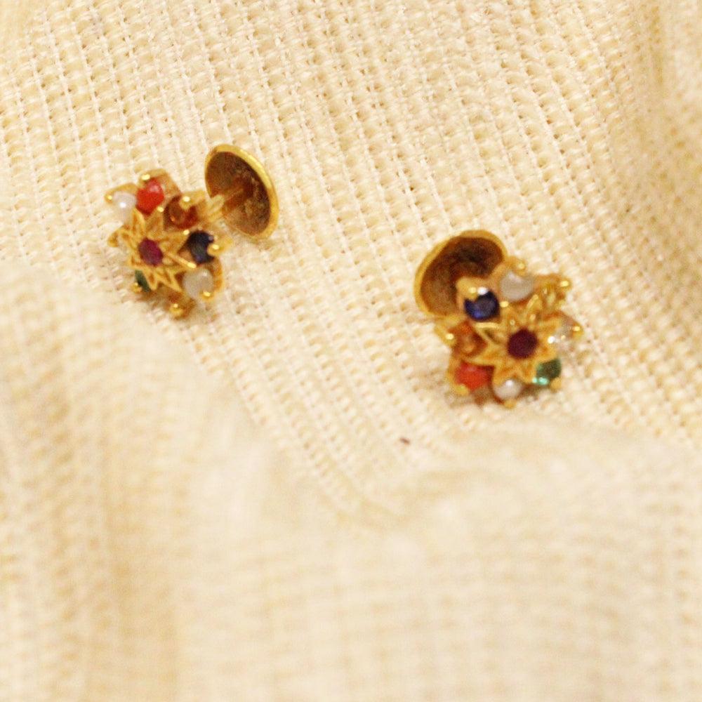 Buy Jeweled Perfection Navaratna Gold Earring- Joyalukkas