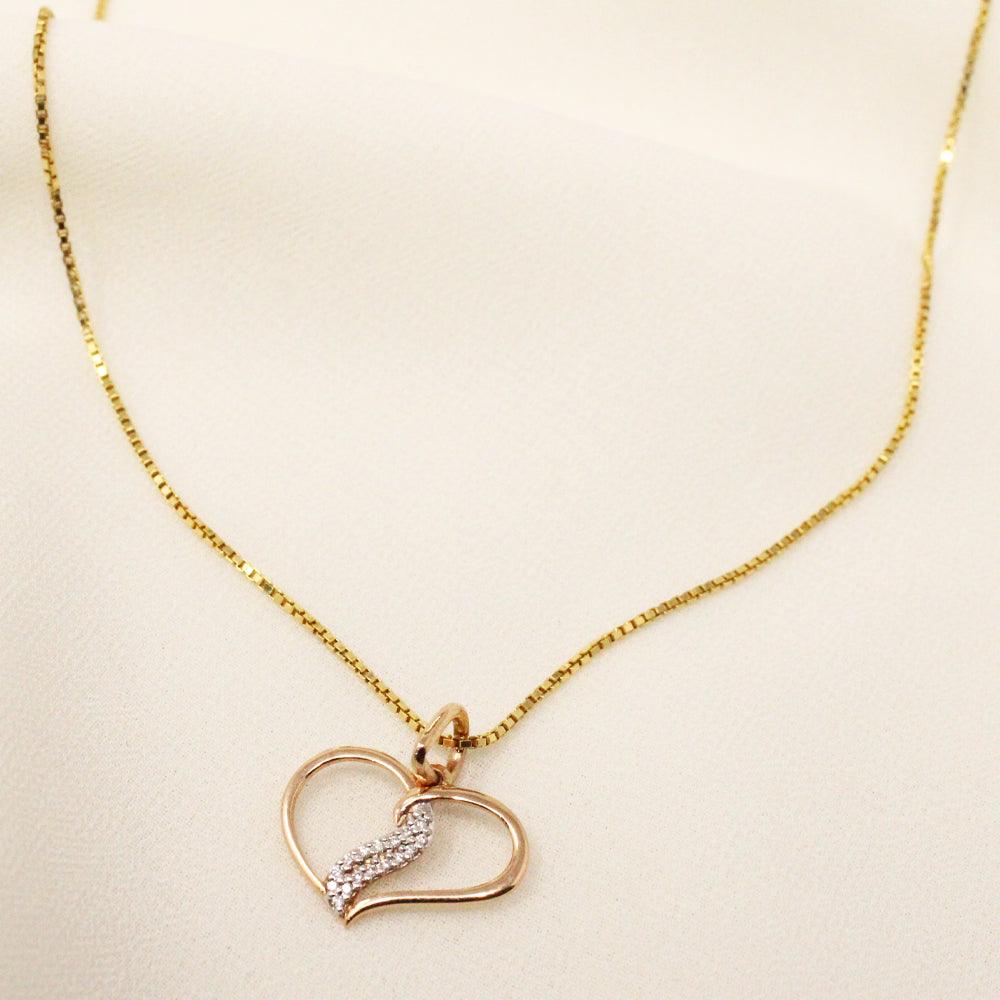 Chain With Heart Shape Diamond Pendant