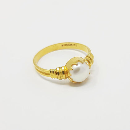 BIRTH STONE FINGER RING (pearl) - MyChungath Chungath Jewellery