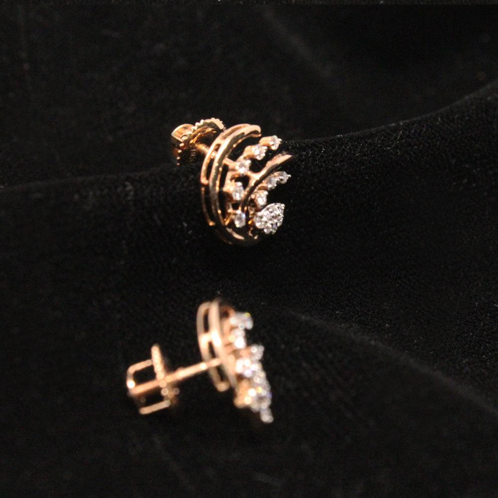 Contemporary Multi Diamond Stud Earrings