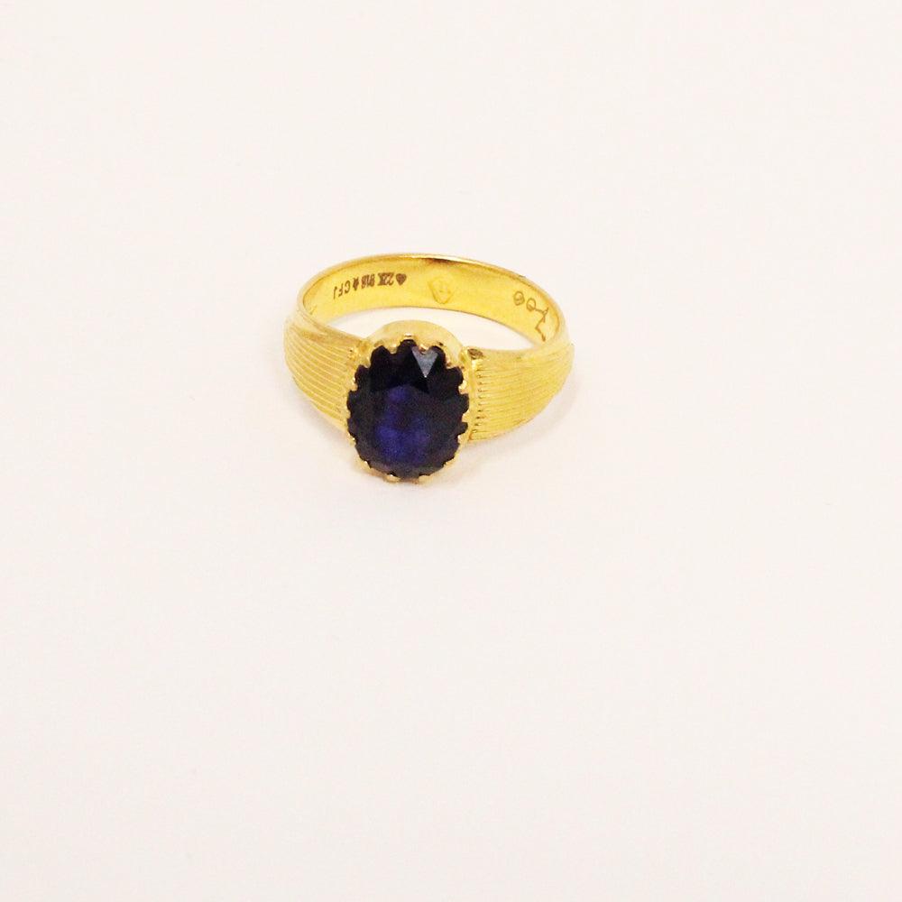 Birth Stone Finger Ring (Blue Sapphire Stone)