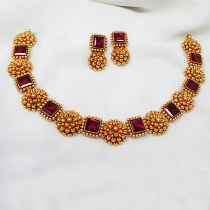 NECKLACE WITH STUD - MyChungath Chungath Jewellery