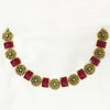 Flower Design Red Stone Necklace